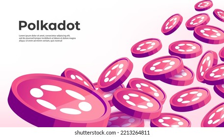 Polkadot (DOT) cryptocurrency concept banner background.