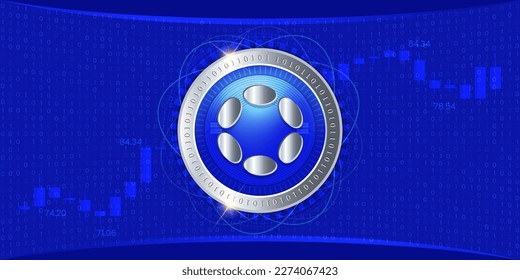 Polkadot (DOT) cryptocurrency vector finance banner concept illustration