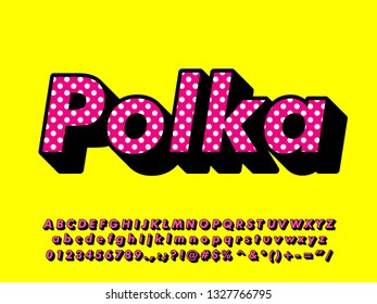 Polkadot font effect with black bold shadow