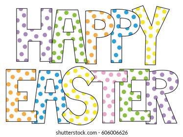 Polkadot Happy Easter Letters