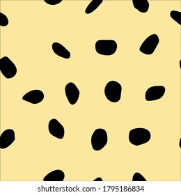 Polkadot Mud Pattern. Black Fluid Fur. Simple Polka. African Dots Blot. Isolated Ink Cheetah Circle. Seamless Dot Monochrome. Vector Splat. Beige Animal Effect. Dirty Blot. Dalmatian Polka Texture