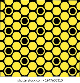 Polkadot pattern vector background with yellow and black color combination best for wrapping paper, covers, fabric patterns, and textiles