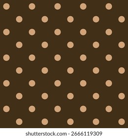 Polkadot seamless pattern on brown background, abstract pattern graphic texture for fabric, wrapping paper, package, banner, card invitation, Classic
