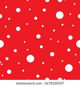 Polkadot Seamless Pattern With Red Background