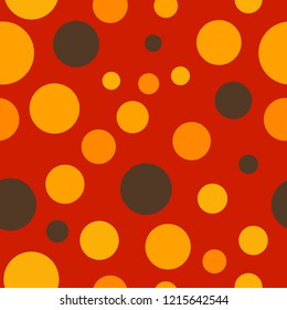 Polkadot Seamless Pattern Vector Red and Orange Color