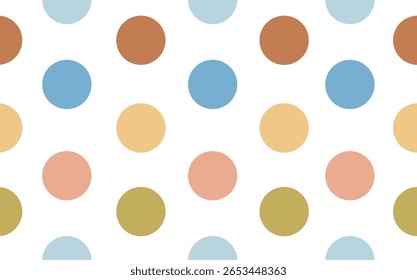 Polkadot seamless pattern vector white background illustration.