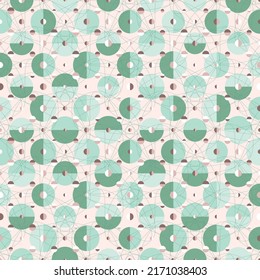 Polka-Dot seamless vector pattern in pastel colours with tiled big and small circles and stitched doodles. Great for fashion, home decor, wallpaper and stationeries. 