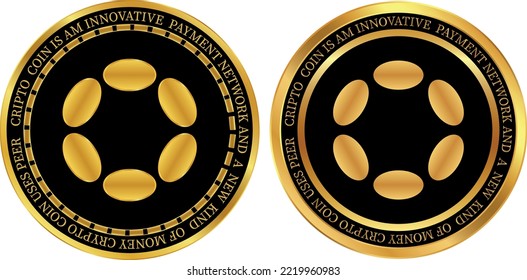 polkadot-dot-coin-Vektorgrafiken. 3D-Abbildung. Vektormünzen.