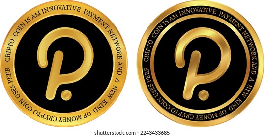 polkadot-dot-coin-Vektorgrafiken. 3D-Abbildung. Vektormünzen.