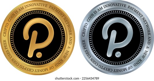 polkadot-dot  coin vector illustrations. 3d illustration. vector coins.