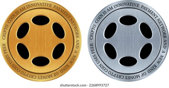 polkadot-dot  coin vector illustrations. 3d illustration. vector coins.