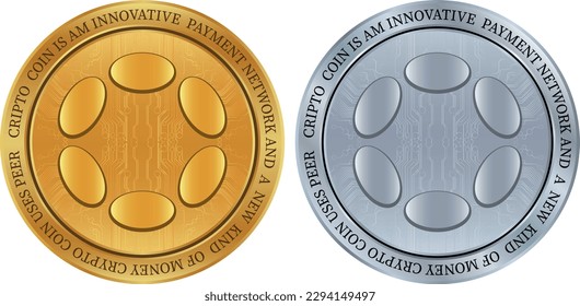 polkadot-dot  coin vector illustrations. 3d illustration. vector coins.