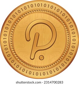 polkadot-dot  coin vector illustrations. 3d illustration. vector coins.