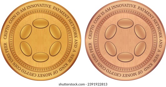 polkadot-dot  coin vector illustrations. 3d illustration. vector coins.