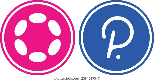polkadot-dot cryptocurrency logo illustrations on abstract background. 3d illustrations.