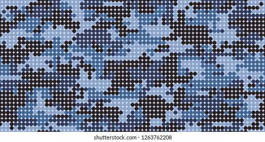 Polkadots camouflage background. Seamless pattern vector.
