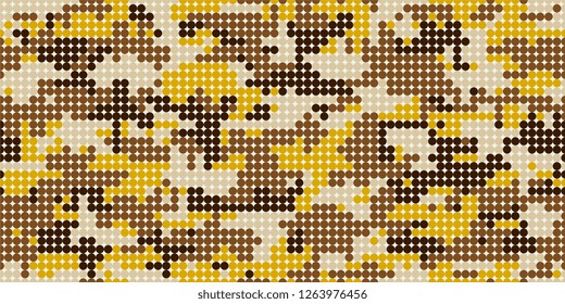 Polkadots camouflage background. Seamless pattern vector.
