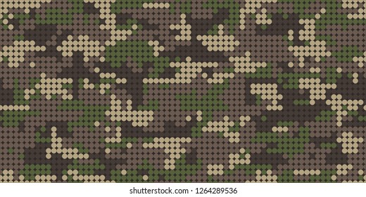 Polkadots camouflage background. Seamless pattern vector.
