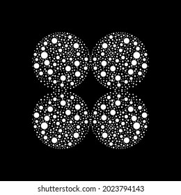 Polkadots on Circle-Shaped. Decoration for Interior, Exterior, Carpet, Textile, Garment, Cloth, Silk, Tile, Plastic, Paper, Wrapping, Wallpaper, Pillow, Sofa, Background, Ect. Vector Illustration