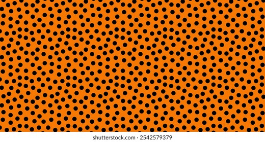 Polkadots pattern on orange background. Dot wrapping paper. Decoration idea for surface, backdrop, brochure, greeting, print, invitation, celebration, commercial, advertising, display