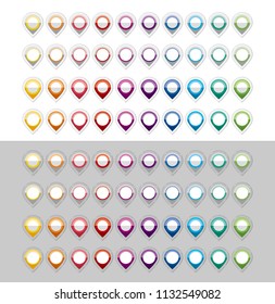 Polka-shaped button icon in half-folded form.Polka-shaped button icons of various colors.Icon for jelly and transparent border feeling.