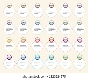 A polk-shaped button icon and a banner for writing text.Icon for Banner.Multiple colored button icons and multI-color circle banners with edges between cut paper.