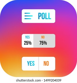 Poll Ask Question Instagram Social Media Sticker, Template Icon, User Interface Button Stories Social Media Design, Vector Illustration