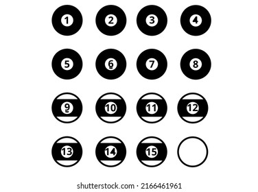 poll ball set isolated on white background