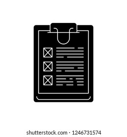 Poll black icon, vector sign on isolated background. Poll concept symbol, illustration 