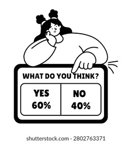 Poll card with voting percentages.