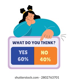 Poll card with voting percentages.