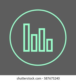 Poll circular line icon. Graph chart round colorful sign. Flat style vector symbol