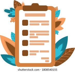 Poll, daily tasks, vector illustration. Social research, marketing research, questionnaire concept