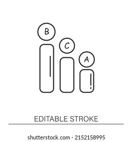  Poll Data Chart Line Icon. Graph. Statistical Diagram. Positive Review. Client Feedback Concept. Isolated Vector Illustration. Editable Stroke