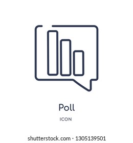 poll icon from political outline collection. Thin line poll icon isolated on white background.