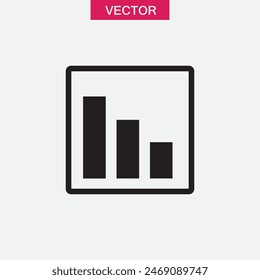Poll line icon, graph outline vector simple flat illustration on white background..eps