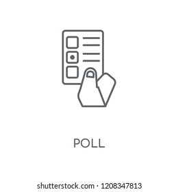 Poll linear icon. Poll concept stroke symbol design. Thin graphic elements vector illustration, outline pattern on a white background, eps 10.
