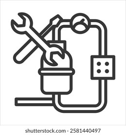 Poll Pump Icon Vector Illustration Outline