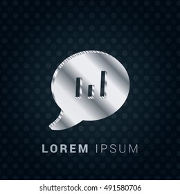 Poll Question 3D silver/platinum metallic chromium precious Icon / Logo Design