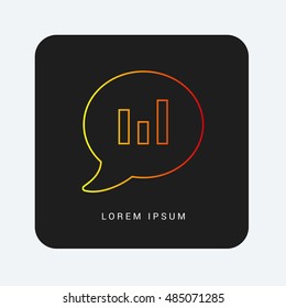 Poll Question Red & Orange gradient attractive line thin icon / logo design