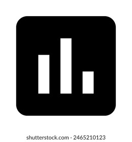Poll symbol on black square with rounded corners icon vector design in eps 10