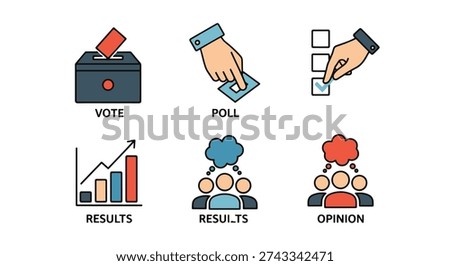 Poll Vote Line art dynamic modern color vector