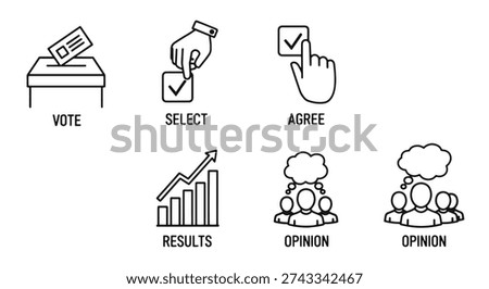 Poll Vote Line art soft clean color vector