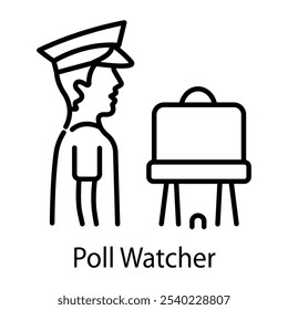 Poll watcher icon in outline style