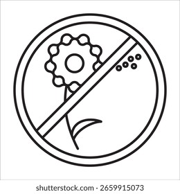 Vector de contorno de icono de alergia al polen