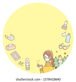 Pollen allergy goods and text space