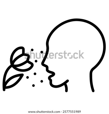 Pollen Allergy icon line vector illustration