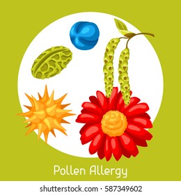 Pollen Allergy. Vector Illustration For Medical Websites Advertising Medications.