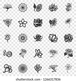 Pollen flower icon set. Simple set of pollen flower vector icons for web design