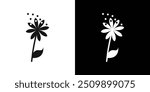 Pollen icon Black line art vector logo set